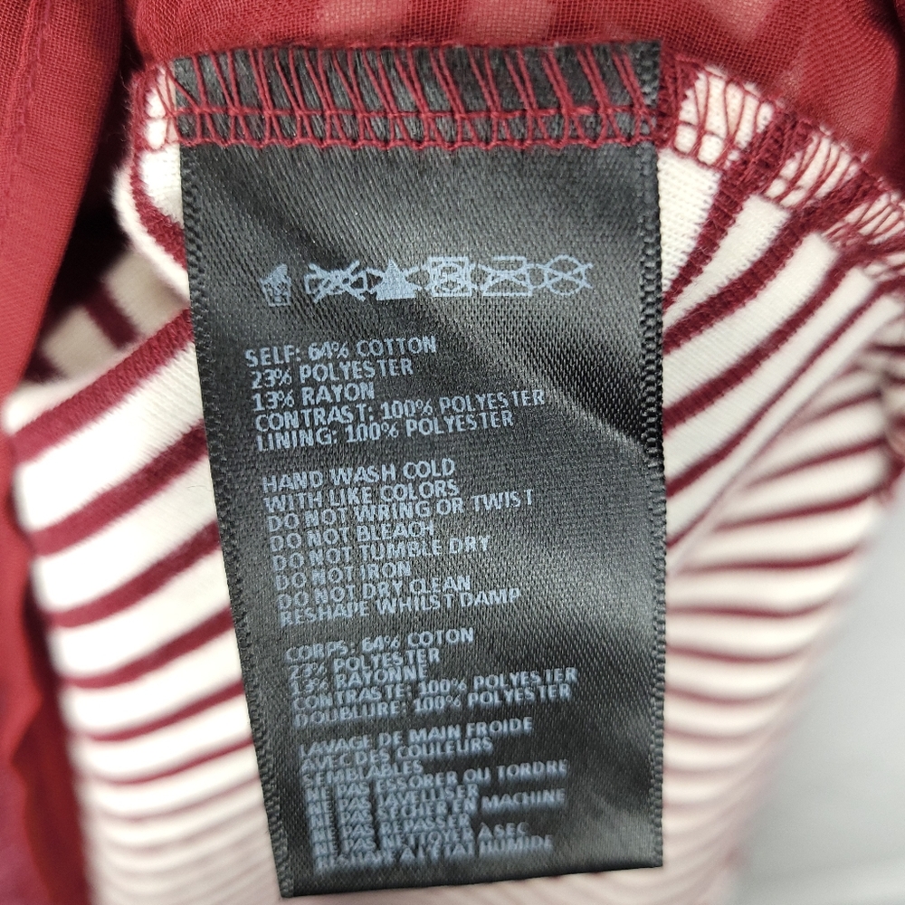 MAEVE by ANTHROPOLOGIE RED STRIPED FLORAL TOP EUC MEDIUM - Picture 7 of 7